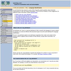 opentag.com - XML FAQ: Language Identification