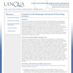 Content and language integrated learning (CLIL)