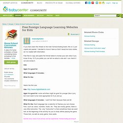 Free Foreign Language Learning Websites for Kids - Home School Curriculum Reviews