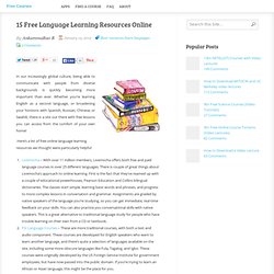15 Free Language Learning Resources Online