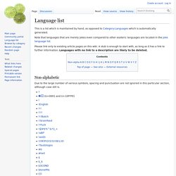 Language list - Esolang