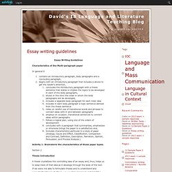 David's IB Language and Literature Teaching Blog » Essay writing guidelines