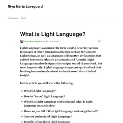 What is Light Language? How to "learn" Light Language?