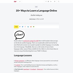 20+ Ways to Learn a Language Online