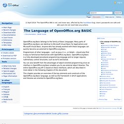 The Language of OpenOffice.org BASIC