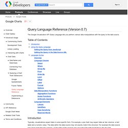 Query Language Reference (Version 0.7) - Google Chart Tools - Google Code