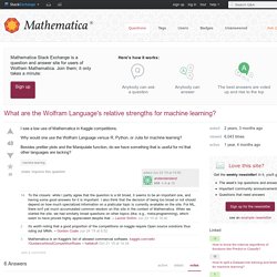What are the Wolfram Language's relative strengths for machine learning? - Mathematica Stack Exchange