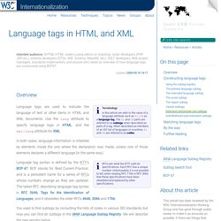 Language tags in HTML and XML