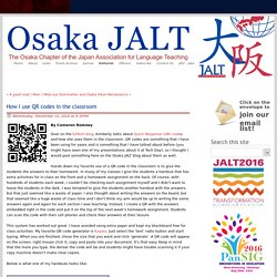 Osaka JALT Language Teaching in Osaka Japan - The latest news and opions about language teaching - How I use QR codes in the classroom