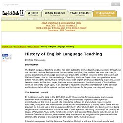 History of English Language Teaching
