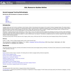 Second Language Teaching Methods - CAL Resource Guide Online