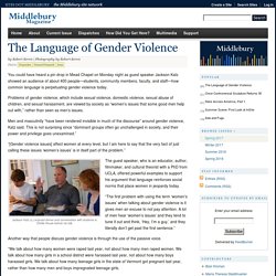 The Language of Gender Violence - Middlebury Magazine