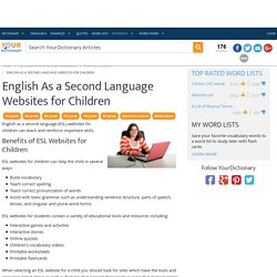 English As a Second Language Websites for Children