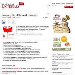 Language tip of the week: damage