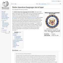 Native American Languages Act of 1990
