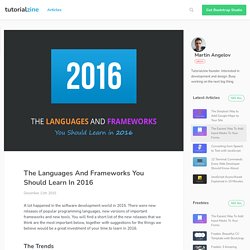 The Languages And Frameworks You Should Learn In 2016