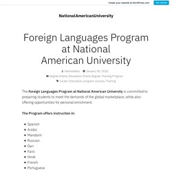 Foreign Languages Program at National American University – NationalAmericanUniversity
