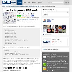 How to improve CSS code / HTML & CSS / Textile / Programming languages / Articles / Home - BASICuse - the home of the best guides and tutorials for every day