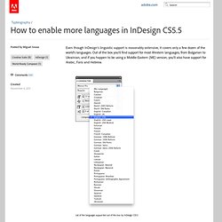 How to enable more languages in InDesign CS5.5 « Typblography
