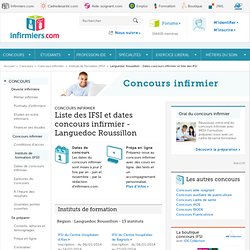 Languedoc Roussillon - Dates concours infirmier et liste des IFSI