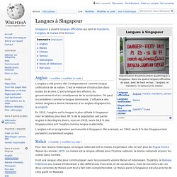 Langues à Singapour