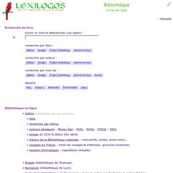 Livres en ligne LEXILOGOS