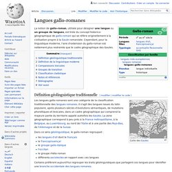 Langues gallo-romanes