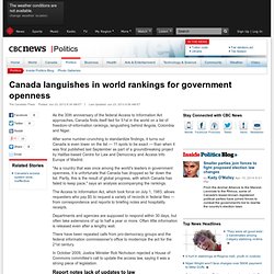 Canada languishes in world rankings for government openness - Politics