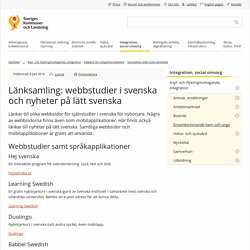 Länksamling: webbstudier i svenska och nyheter på lätt svenska - SKL