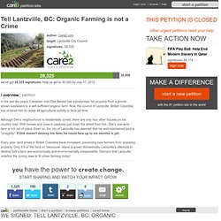 Tell Lantzville, BC: Organic Farming is not a Crime