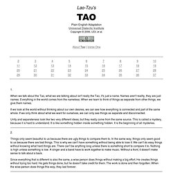 Lao-Tzu's Tao: Universal Dialectic