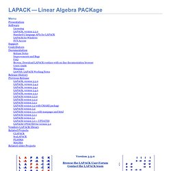 LAPACK — Linear Algebra PACKage