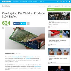 One Laptop Per Child to Produce $100 Tablet