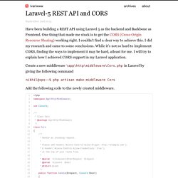 Laravel-5 REST API and CORS