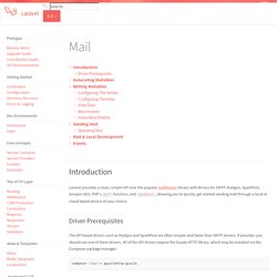 Mail - Laravel - The PHP Framework For Web Artisans