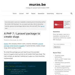 A PHP 7 / Laravel package to create slugs - murze.be