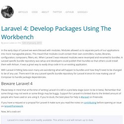 Laravel 4: Develop Packages Using The Workbench – Jason Lewis