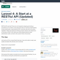 Laravel 4: A Start at a RESTful API