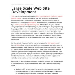 Large Scale Web Site Development