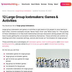 11 Large Group Icebreakers: Games & Activities