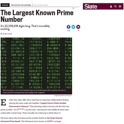 The world’s largest prime number has 22,338,618 digits. Here’s why you should care.