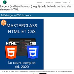 Largeur (width) et hauteur (height) de la boite de contenu des éléments HTML - Pierre Giraud