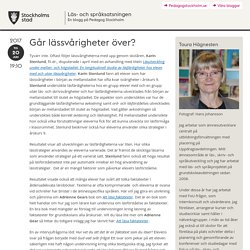 Går lässvårigheter över?