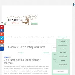 Last Frost Date Planting Worksheet