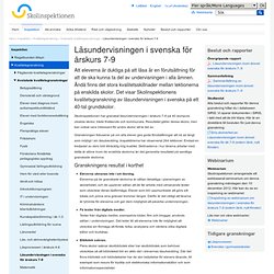 Läsundervisningen i svenska för årskurs 7-9