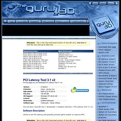 PCI Latency Tool 3.1 v2 download from Guru3D.com