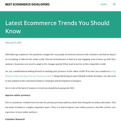 Latest Ecommerce Trends You Should Know