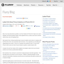 Latest Info About Flurry Analytics on iPhone OS 4.0