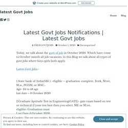 Latest Govt Jobs – latest Govt Jobs