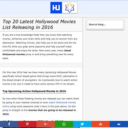 Top 20 Latest Hollywood Movies List Releasing in 2016
